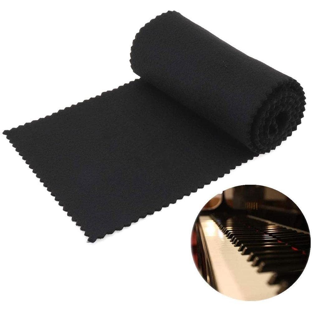 Funda Piano Cubierta de polvo del teclado de piano de algodón suave de 126x14 cm for el piano de 88 teclas o la cubierta del teclado del teclado suave del teclado Cubierta De Piano (Color : Black)