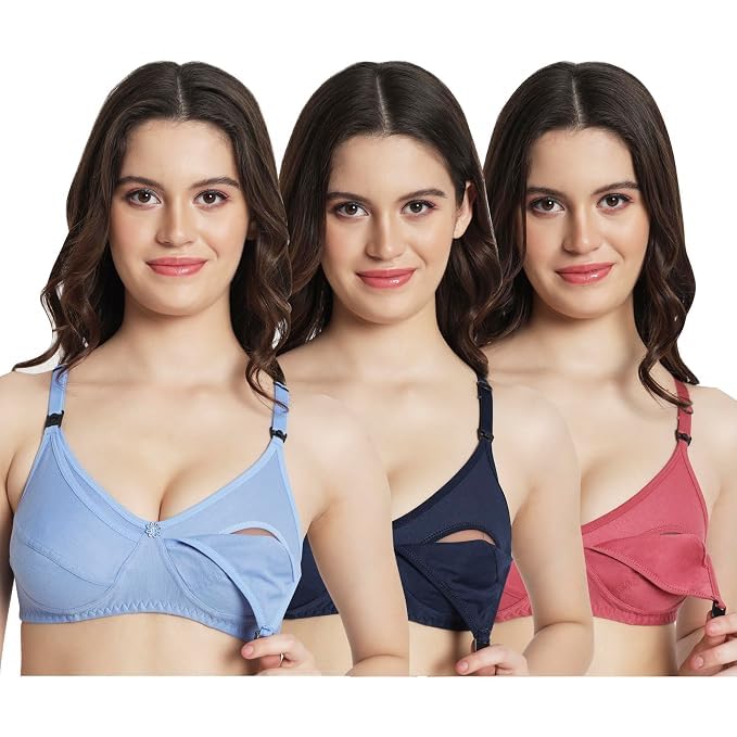 Maternity Feeding Bra for Women, Size 40B, Pack of 3-picture-32
