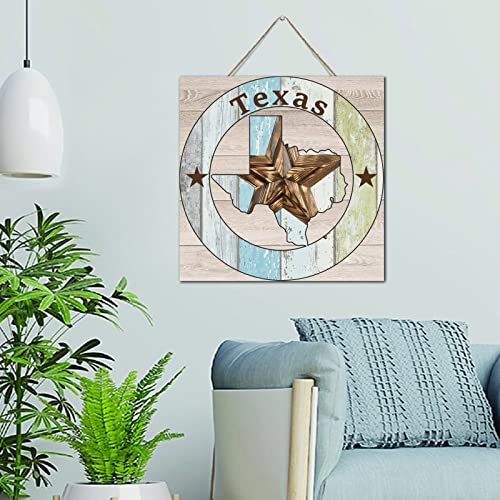 Plaque murale en bois Texas Lone Star drapeau américain vintage de 30cm