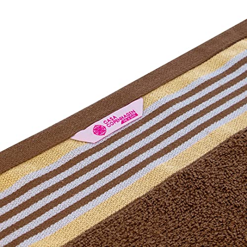 Image of Casa Copenhagen Germany Design - He & She Collection 100% Super Soft Cotton 6 Piece Face Towels Set (Size : 30 x 30 cm) - Brown & Beige