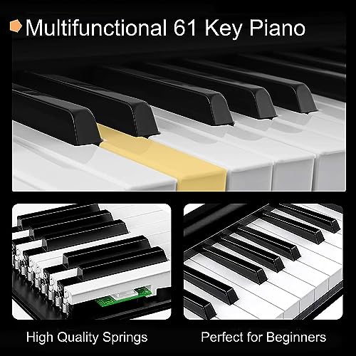 61 keys keyboard piano, Electronic Digital Piano with Built-In Speaker Microphone, Portable Keyboard Gift Teaching for Beginners, electric piano for kids - Thumbnail 3