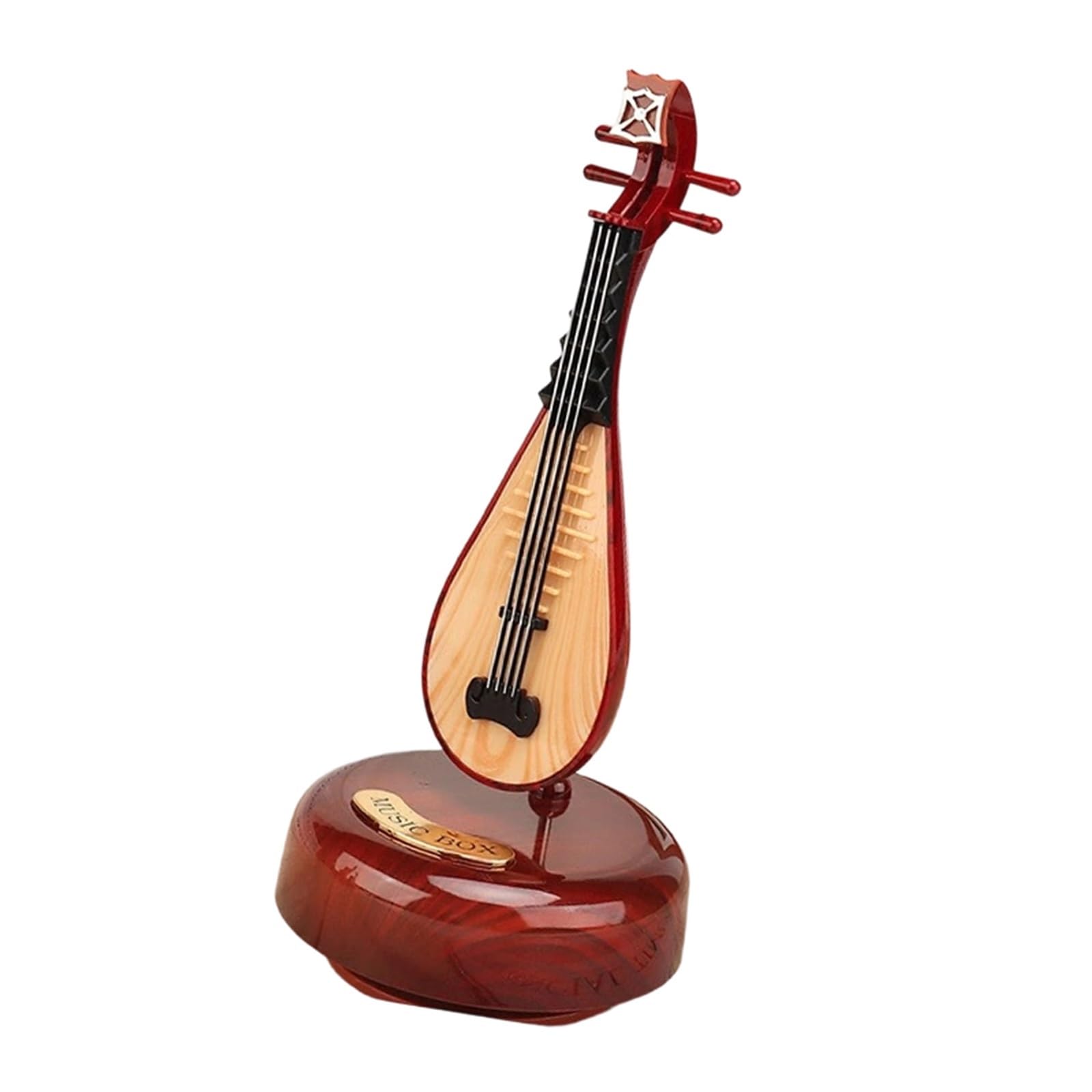 ZXFJYUIP Retro Music Box Rotating Guitar And Pipa Musical Instrument Ornament(Pipa)