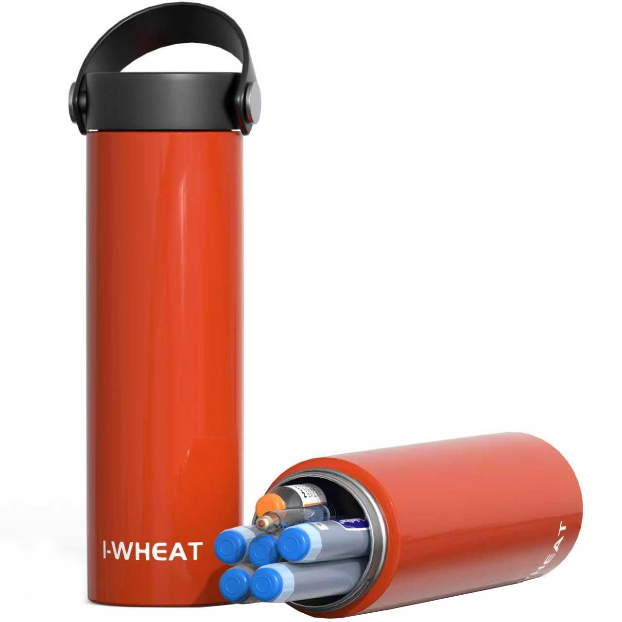 Borsa Termica per Insulina 3-5 Penne 60 Ore, Borsa Termica Medicinali, Porta Insulina Termico da Viaggio, Porta Medicine per EpiPen, Kit Diabetici con Impacchi di Ghiaccio(Arancione)