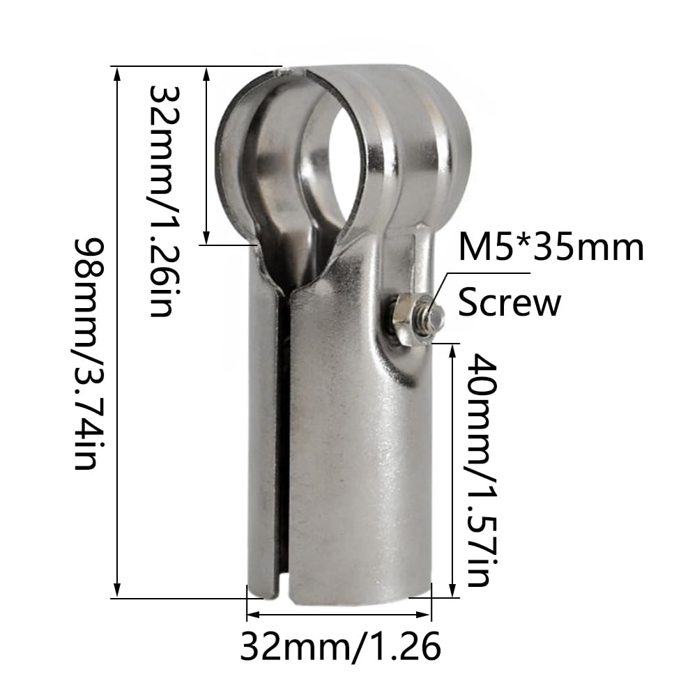 BENLIUDH Lot De 4 Colliers De Serrage En T De 2,5 Cm En Acier Inoxydable Avec Boulon Et écrou