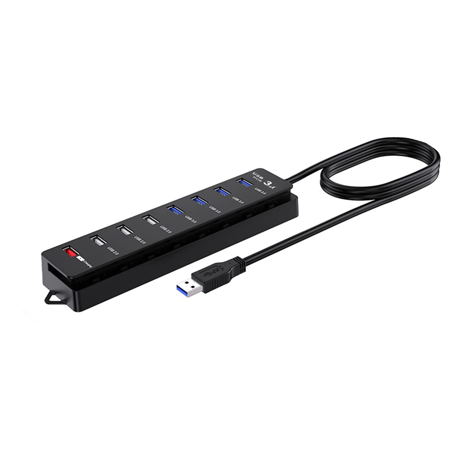 USB Hubs 8 Port USB Hubs 4xUSB3.0 3X USB 2.0 1x USB Charging Port with Individual Switches Power Adapter for PC