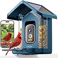 Solar Powered Smart Bird Feeder with Camera — 2K HD Video Bird Feeder with AI Bird Identification, Wireless 2.4 GHz WiFi Outdoor Birdhouse Camera with Live Feed — Gift for Bird Lovers, Weatherproof