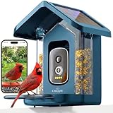 Solar Powered Smart Bird Feeder with Camera — 2K HD Video Bird Feeder with AI Bird Identification, Wireless 2.4 GHz WiFi Outdoor Birdhouse Camera with Live Feed — Gift for Bird Lovers, Weatherproof