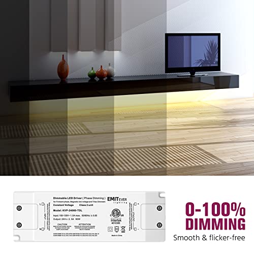 Emitever 3 Pack Dimmer Light Switch,Single-Pole Or 3-Way Dimmer Switches,Dimmer Switches For Dimmable Led,Cfl,Incandescent,Halogen Light Bulbs+Dimmable Led Driver,60W Ac To Dc 24V Transformer #TOP7
