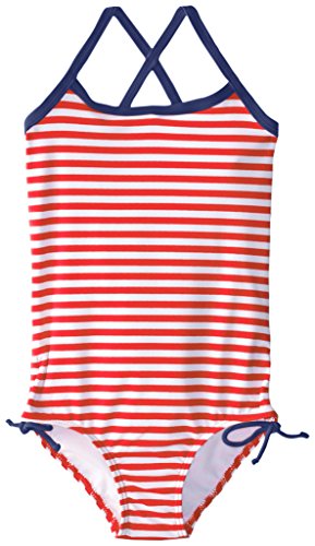 Kanu Surf Big Girls' Bali One Piece Swimsuit, Red, 8