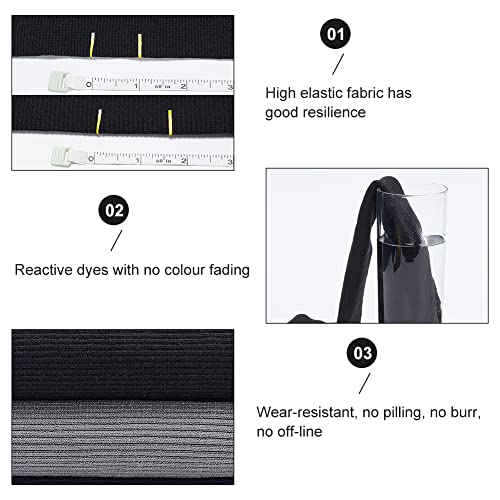 BENECREAT Elastic Fiber Ribbing Fabric for Cuffs Black Rib Knit Fabric for Cuffs and Waistband Neckline Collar Trim Welt Edge - Image 4