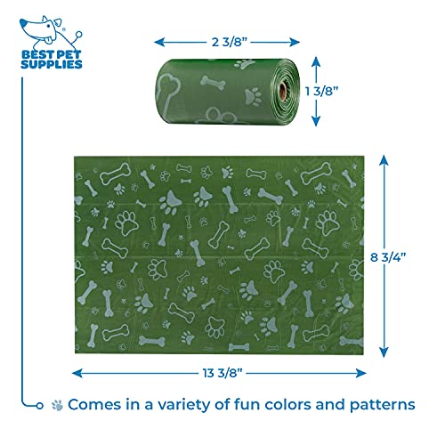 Image of Best Pet Supplies Dog Poop Bags, Rip-Resistant and Doggie Waste Bag Refills with d2w Controlled-Life Plastic Technology - Pack of 240, Green (Unscented)