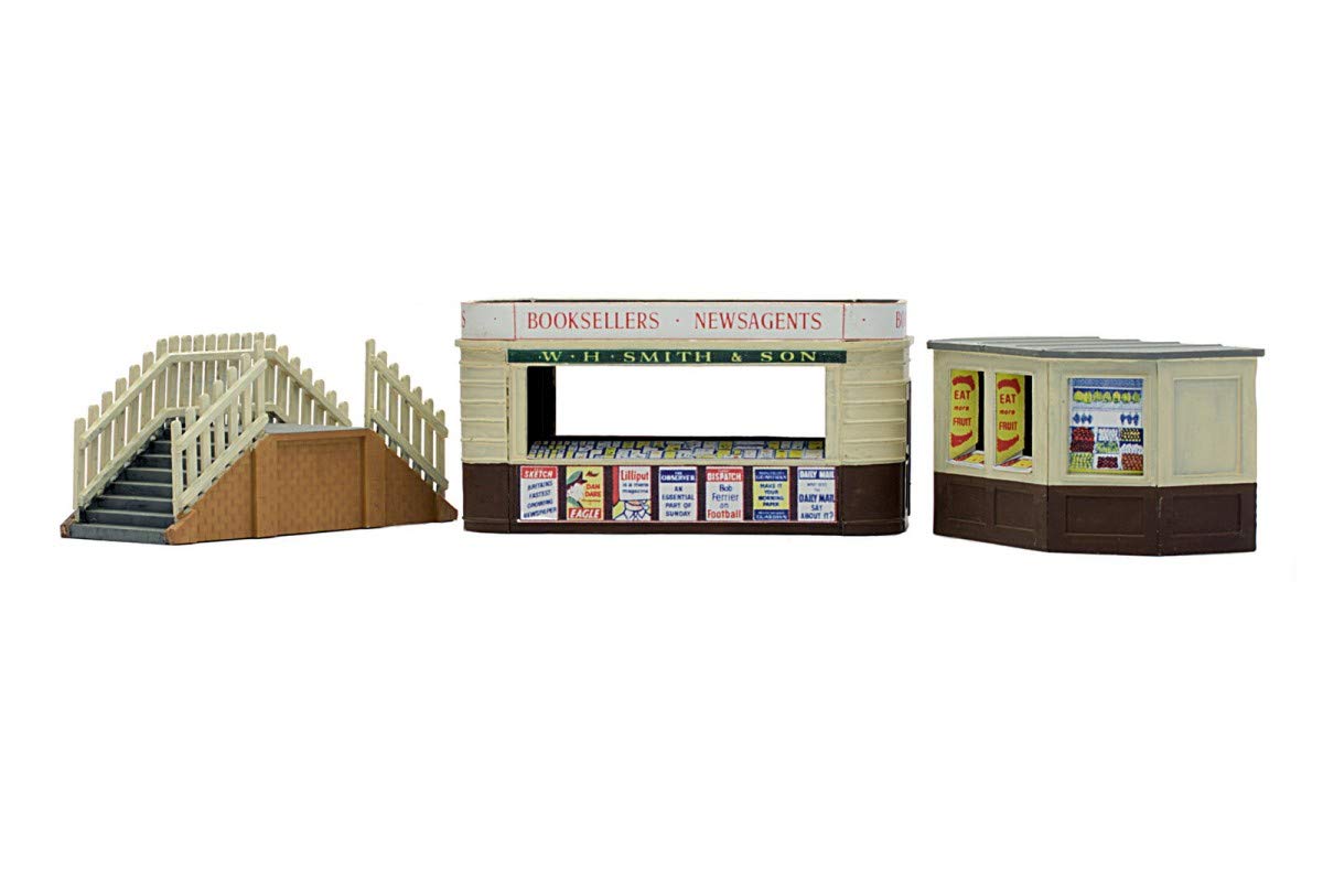Dapol Grey Model Railway Kiosk And Platform Steps Plastic Kit - Oo Scale 1/76