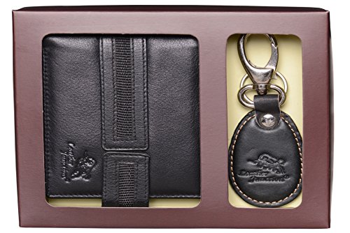 Image of Black Wallet and Key Ring Combo