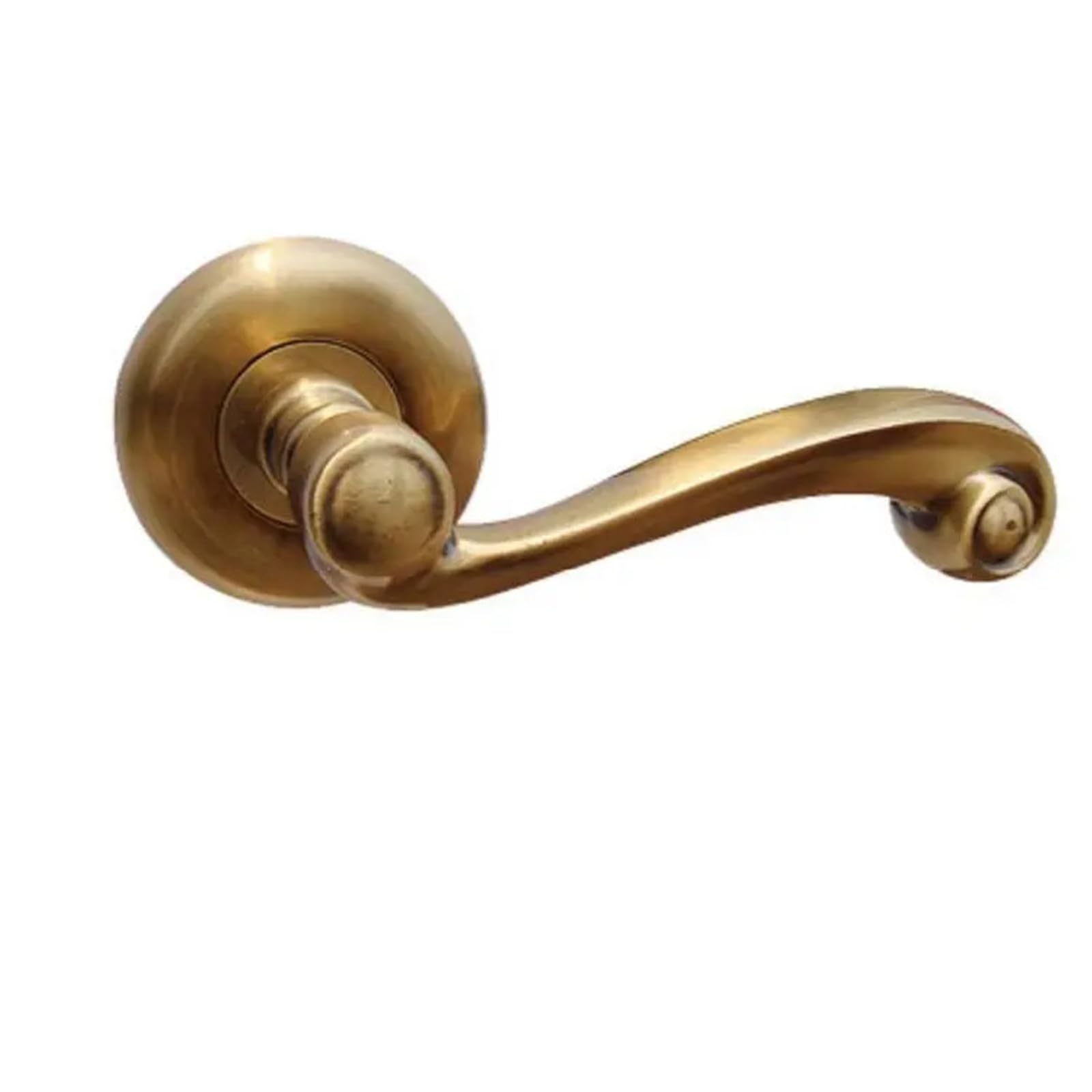 Solid Brass Door Handle with Privacy Passage Lock Bronze Lever(Chrome-1)
