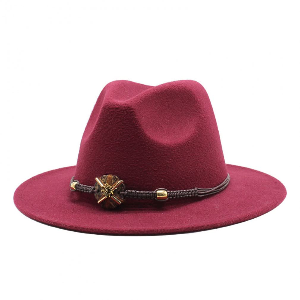 Donna Uomo Cappello Fedora a Tesa Larga Stile Cowboy Trilby Cappello da Festa Large Size Giallo Bianco