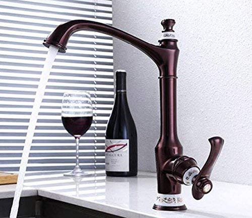 Grifo mezclador de fregadero de bronce aceitado giratorio único de latón macizo Grifo de cocina Orb Know