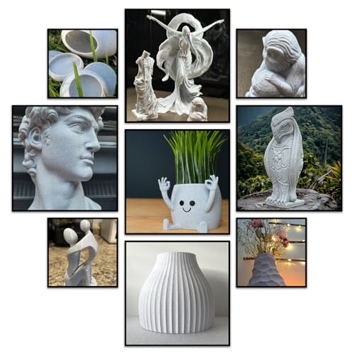 Image of Geeetech Marble PLA 3D Printer Filament, Stone-Like Appearance, 1kg Spool (2.2lbs), 1.75mm Dimensional Accuracy + /- 0.02 mm, Marble White-Grey Color