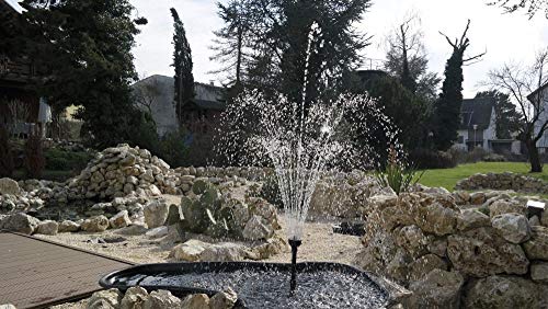 AquaOne Teichfontäne 1800 L/h 4 Aufsätze Teich Fontäne Springbrunnen Pumpe Bachlaufpumpe Teichbelüftung Wasser Teichspringbrunnenpumpe Bachlaufpumpe