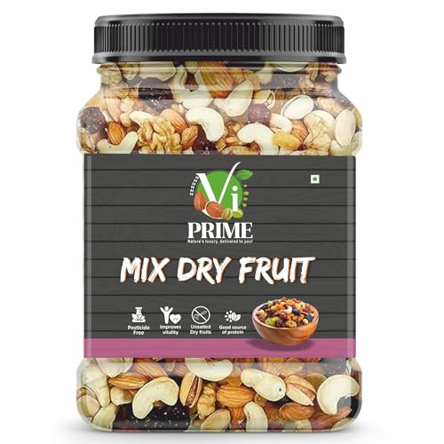 VI Prime Premium Mix Dry Fruits 500g | Unsalted & Pesticide-Free | Almonds, Cashews, Raisins, Dates, and More | Rich in Protein, Fiber & Antioxidants | Healthy Snack for All Ages