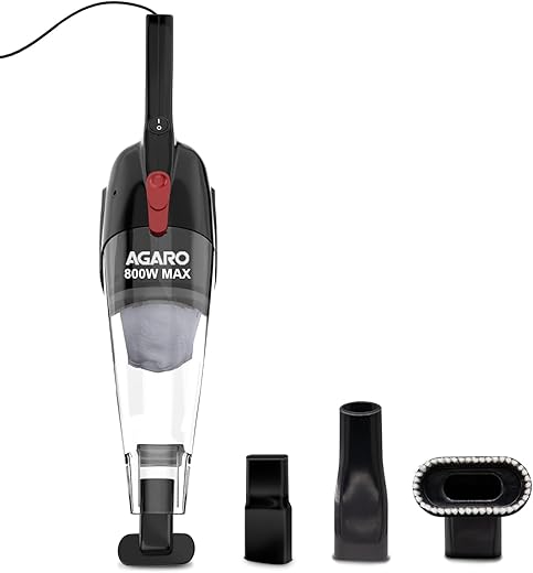 AGARO Regal 800 Watts Handheld Vacuum Cleaner, for Home Use, Dry Vacuuming, 6.5 kPa Suction Power, Lightweight, Lightweight & Durable Body,…