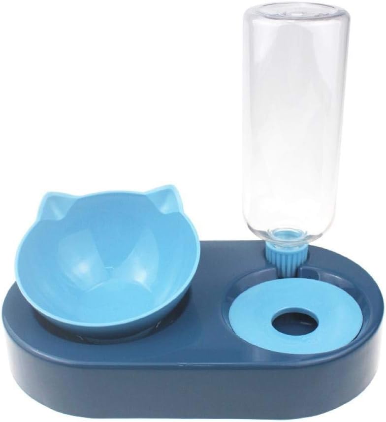 Cat Bowls and Dishes Dog Bowl Cat Bowl Water Dispenser Automatic Water Storage Pet Dog Cat Food Bowl Food Container with Waterer Pet Feeder Pink