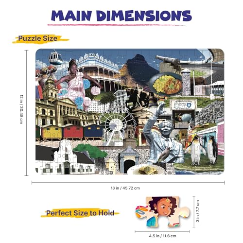Image of Cape Town City Jigsaw Puzzle for Kids 9+ & Adults (250 Pieces) | Educational Travel Puzzle Game | Brain-Boosting & Culture Learning Gift