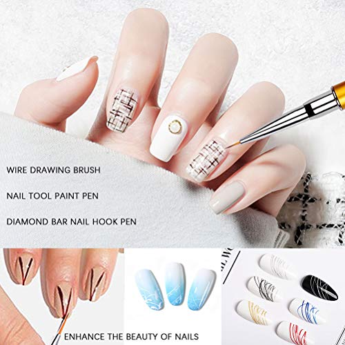 5 Stück Nagel Pinsel Set, Professionelle Nagel liner Pinsel Nagel Design Pinsel, Acryl Pinsel für Gel Nägel Nail Art… – Bild 8