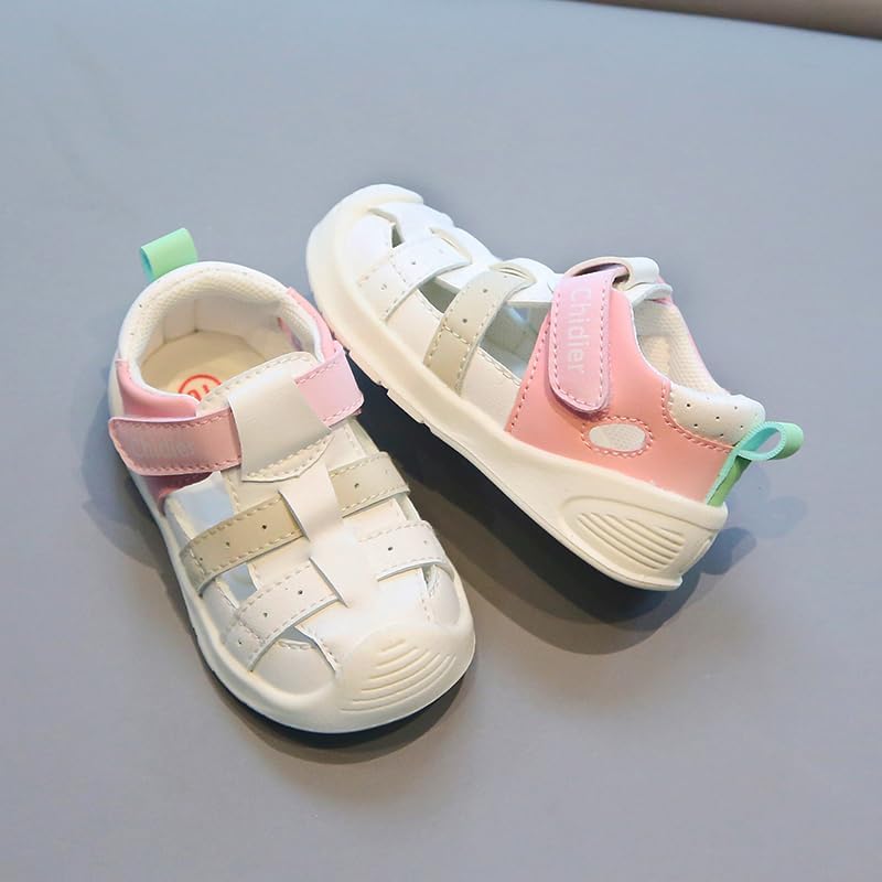Toddler Sandals Soft PU Leather Closed Wide toe Casual Comfortable Summer Shoes for Baby Boys Girls Breathable Non-slip Little Kids Walking Shoes2