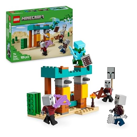 LEGO Minecraft The Illager Desert Patrol Set - Building Toy Features Pillager, Vindicator and Cactus Knight Figures for Pretend Play - Birthday Gift for 7+ Year Old Boys & Girls21267