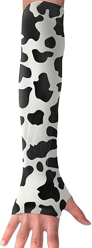 Mangas de brazo de enfriamiento con estampado de vaca, protección UV, manos, manga larga, guante disponible en Yaxa Peru