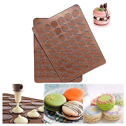 2 PCS 48 Capacity Macaron Silicone Baking Mat Baking Sheet Muffin DIY Chocolate Cookie Mould