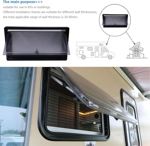 Fenêtre inclinable pour camping-car et caravane - Fenêtre coulissante teintée à charnière - Parfait pour camionnettes et camping-cars