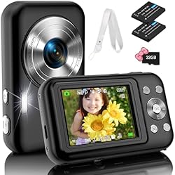 Bofypoo デジタルカメラ デジカメ Micro SDカード付属 首掛けストラップ付き 4400万画素 HD1080P録画 16倍ズーム 2.4インチIPSスクリーン ビデオ録画 ウェブカメラ 多機能カメラ 使いやす