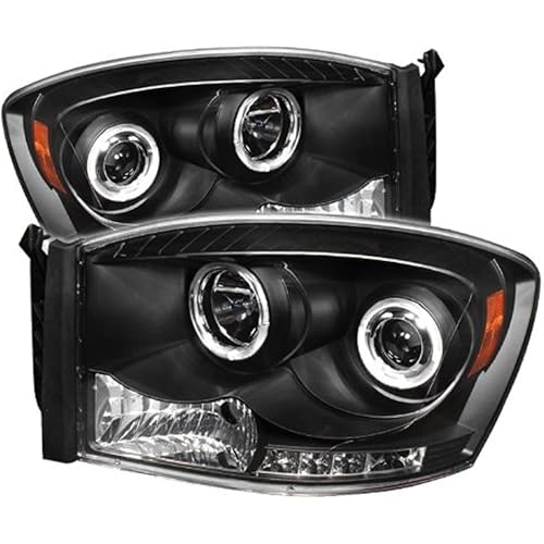 Spyder 5010001 Dodge Ram 1500 06-08 / Ram 2500/3500 06-09 Projector Headlights - LED Halo - LED ( Replaceable LEDs ) - Black - High H1 (Included) - Low H1 (Included)