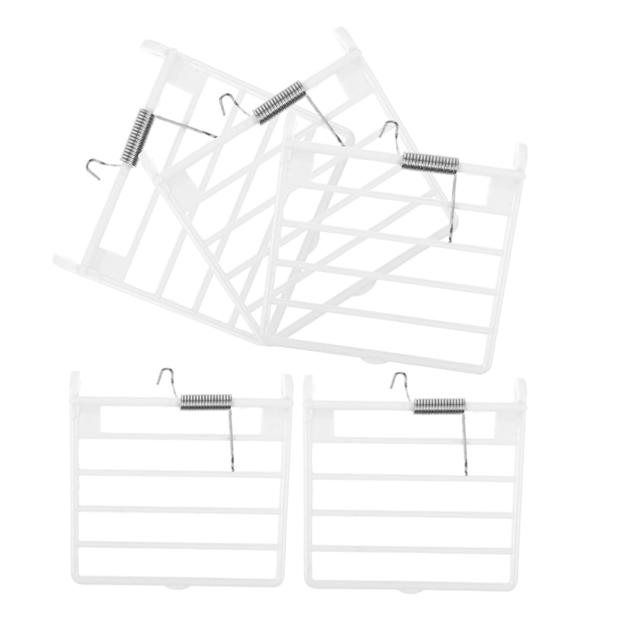 UPKOCH 5 Porta Molla per Gabbia per Uccelli in Plastica Bianca, Accessorio Ricambio con Design Ergonomico, per Sportello Gabbia Verticale