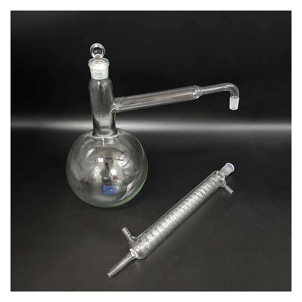 Cristalería de Laboratorio Aparato con juntas de vidrio esmerilado Unidad de destilación de vidrio Destilador de matraz de fondo plano(5000mL-400mm)