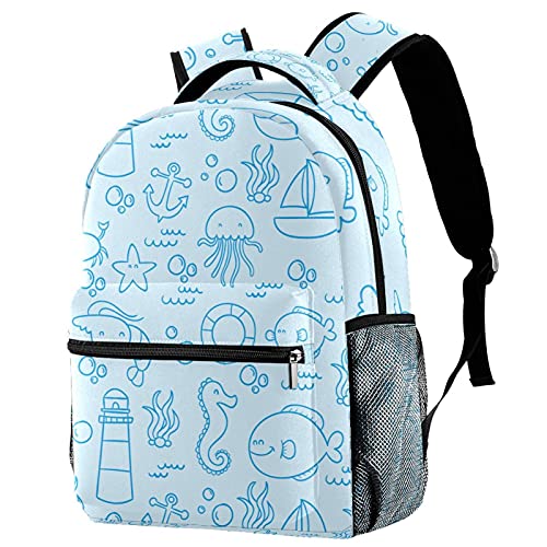 Sac à dos Loptop vert et multicolore à motif feuilles pour homme et femme