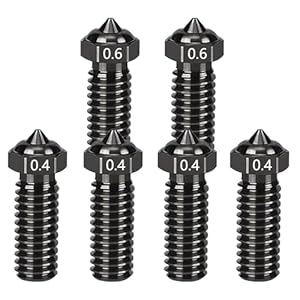 Nssnlur 6 Stück Düsen 0.4/0.6 QIDI 3D-Drucker