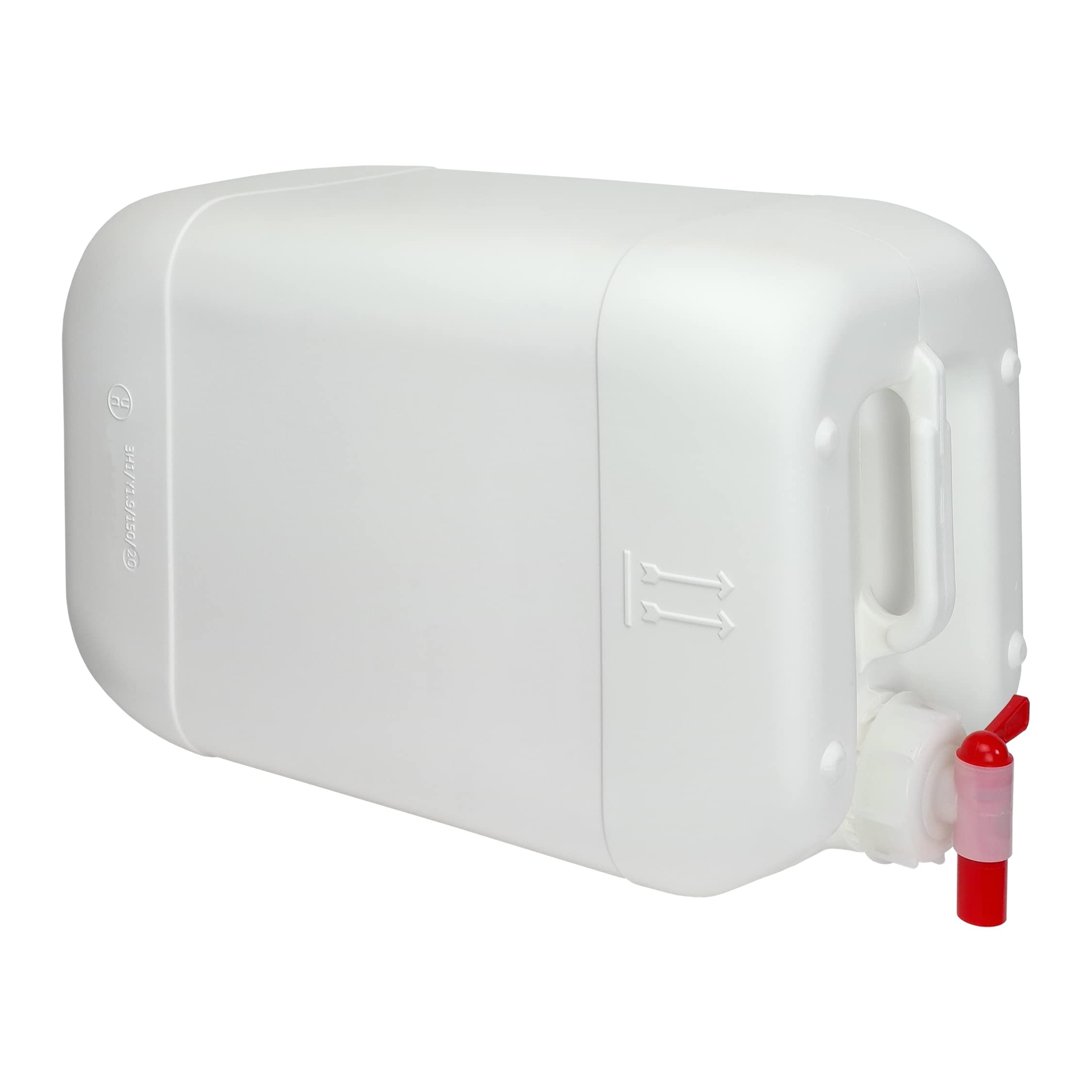 Garrafa con Grifo 25 litros Blanca. Apta para uso alimentario. Boca ancha. Idónea como depósito de agua potable. Resistente a químicos. (2 Unidades).