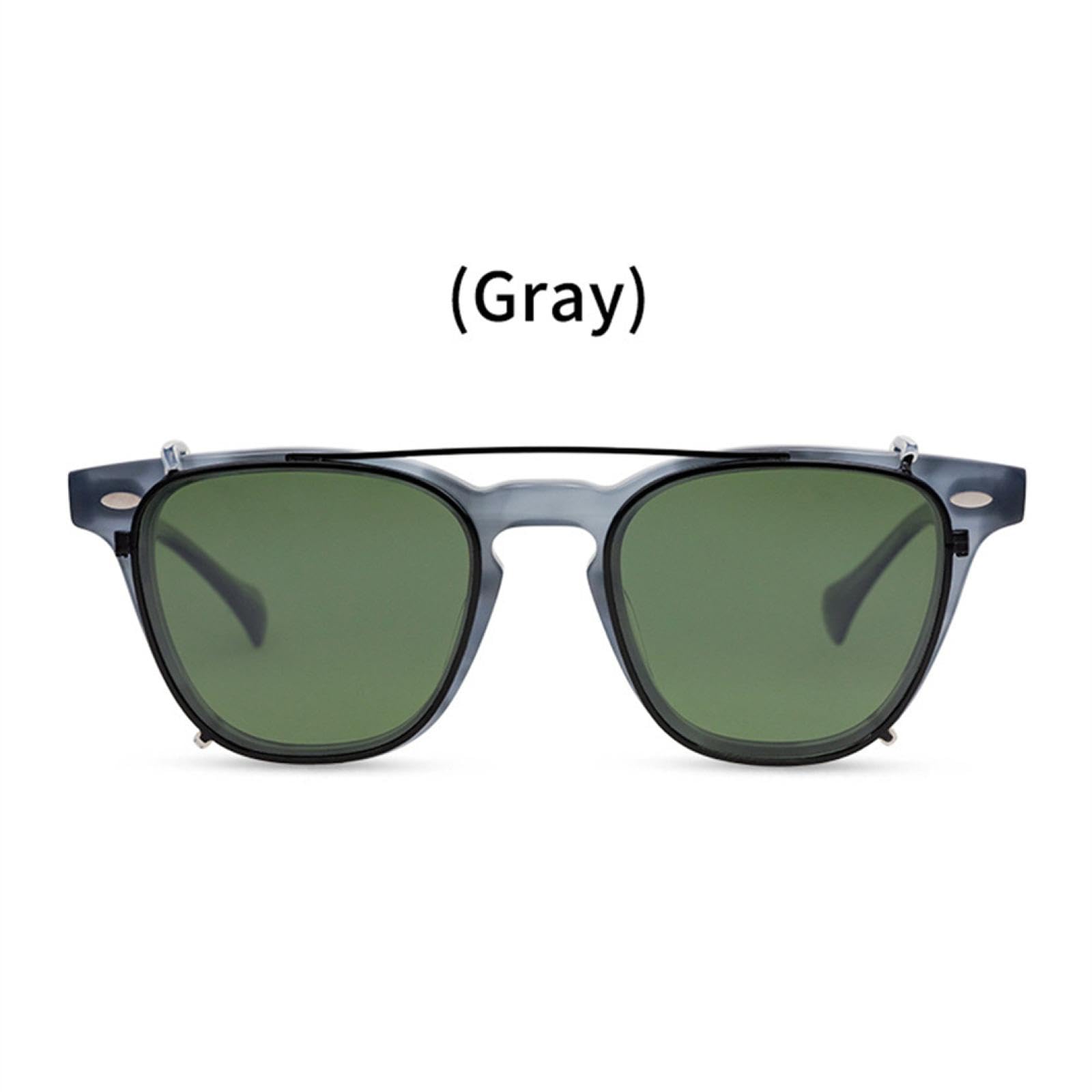 con clip magnetica occhiali da sole rotondi uomo acetato moda uv400 donna