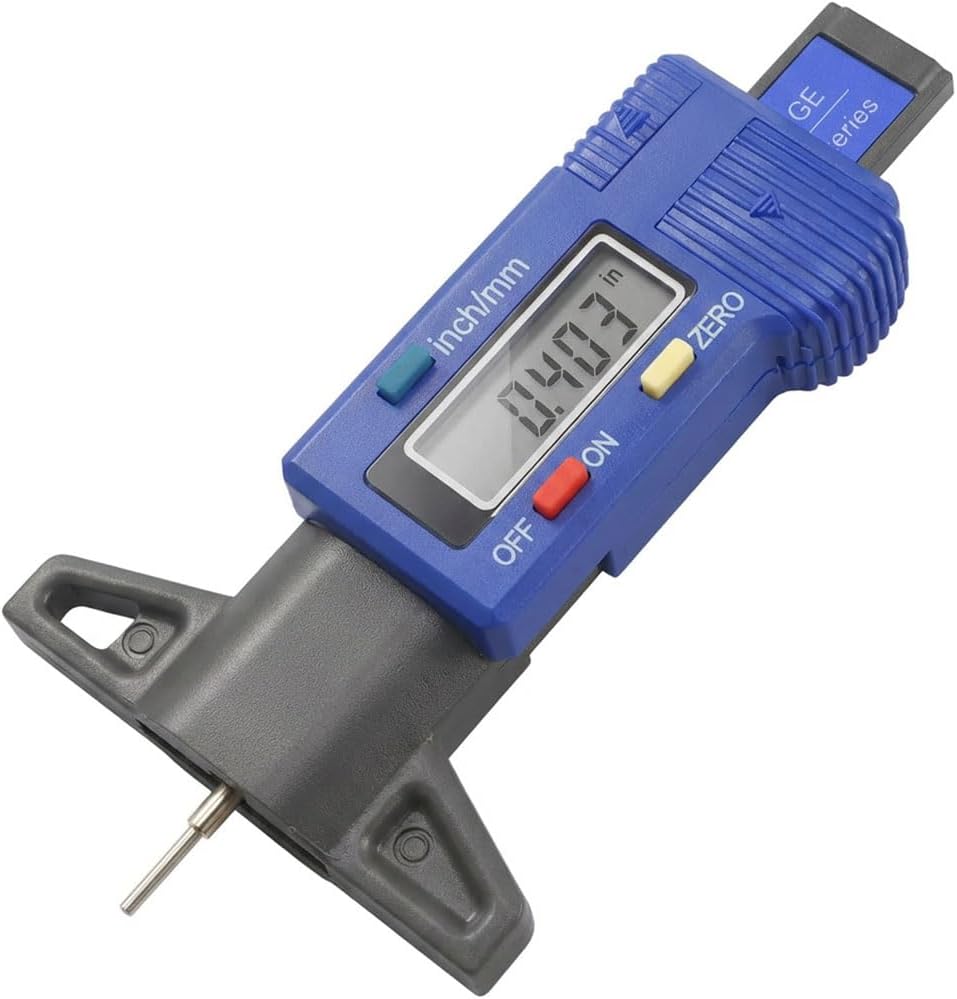 Car LCD Display Tire Tread Depth Gauge, for Most Tires, Blue