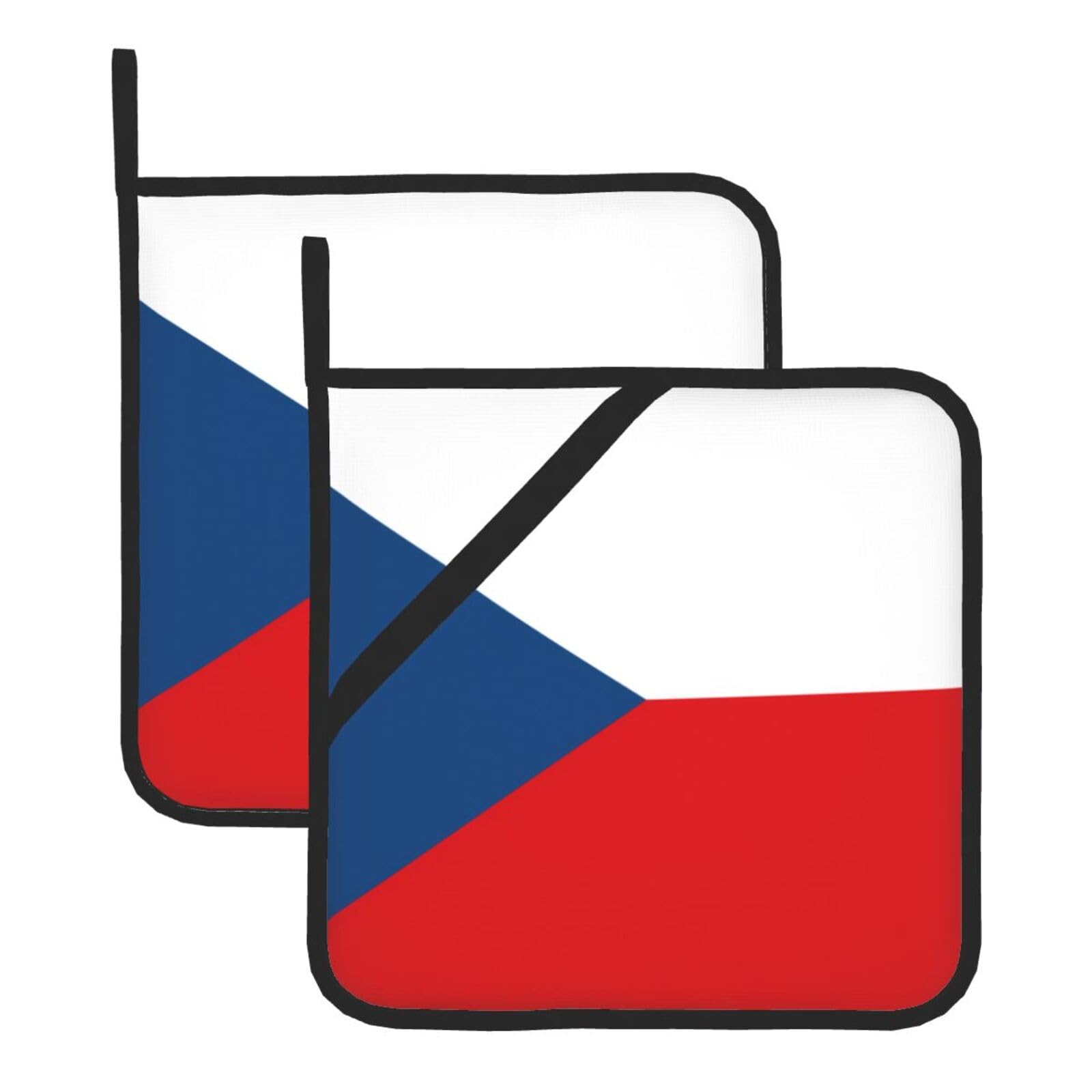 Flag of the Czech Republic Square Heat Resistant Trivet Set Thick and Durable for Baking Barbecue Cookware Oven