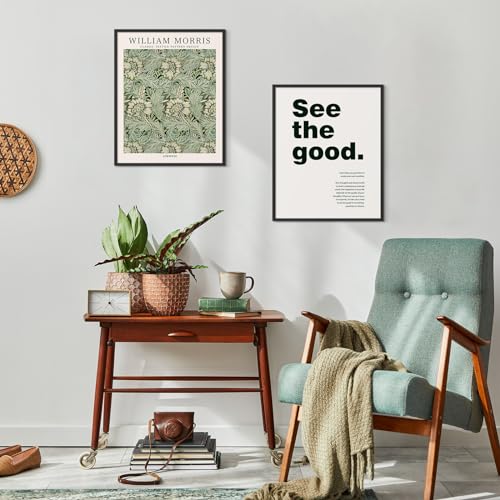 Image of Habseligkeit Green Wall Art Prints, Retro Wall Decors for Room Aesthtic, Abstract Posters for Bedroom Decor Aesthetic Unframed, 11X14in, Set of 6