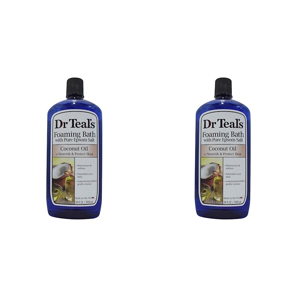 Dr Teal's Coconut Oil Foaming Bath, 34 Ounce (Pack of 2)