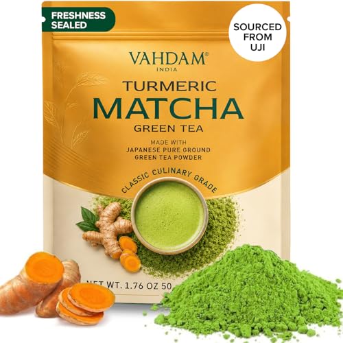 Image of VAHDAM Turmeric Matcha Green Tea Powder(1.76oz) High Curcumin