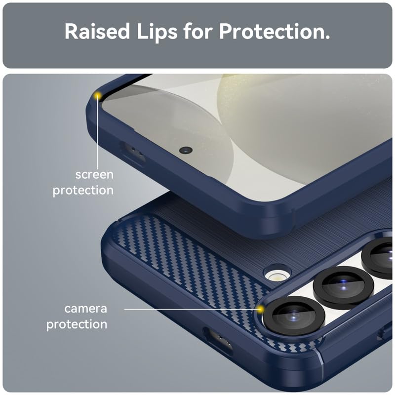 Image of Hybrid Carbon Fiber Back Case for Samsung Galaxy S25 (Blue)
