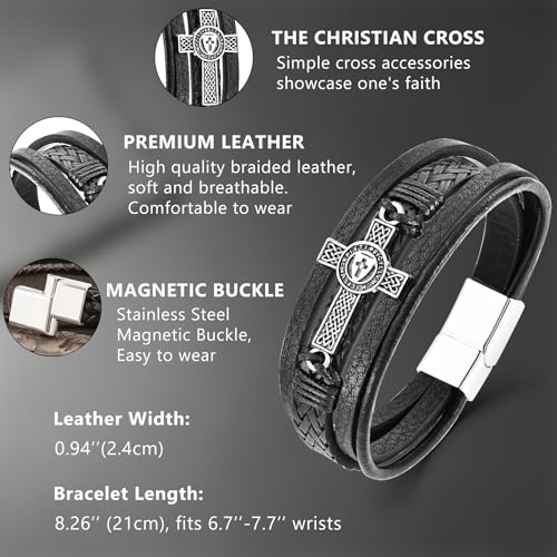 Pulsera de cuero para hombre con diseño celta vintage miniatura 4