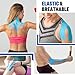 60PCS Precut Kinesiology Tape Strips, 2 inch x 10 inch Athletic Tape, Kinetic Tape, Elastic Muscle Tape, Sports Tape, Knee Tape for Exercise and Daily Use - Light Blue