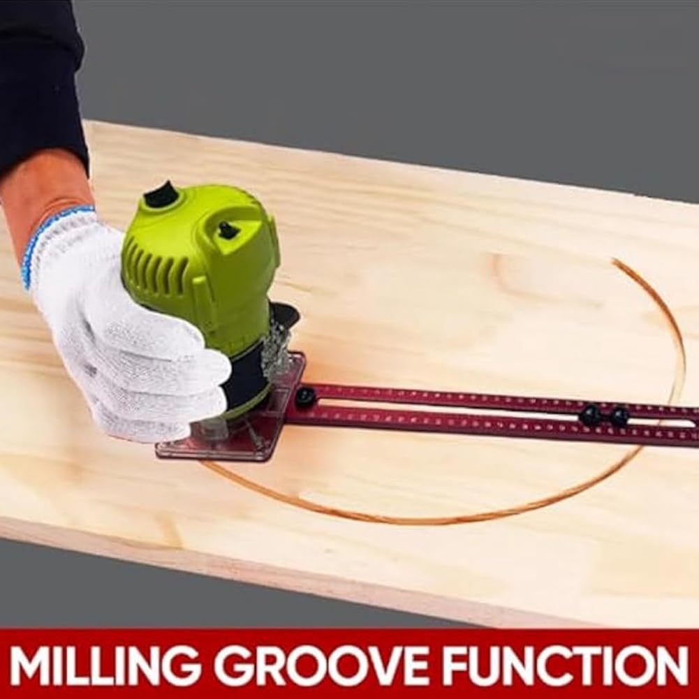 Staffa per Scanalatura di Fresatura del Router, Circolare 3 nel 1 per la Macchina di Rifilatura Strumento per la Guida di Taglio del Cerchio di Carpenteria