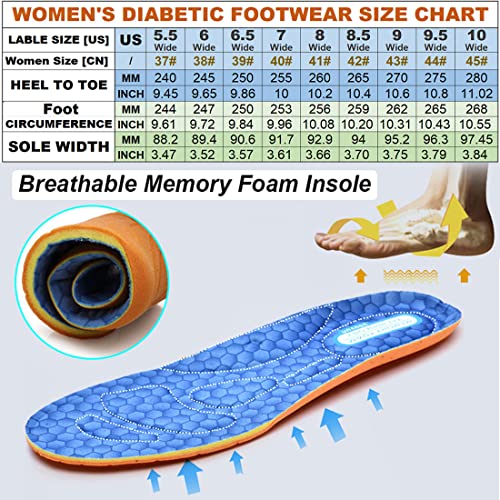 W&LESVAGO Women's Wide Width Diabetic Edema Shoes with Fully Adjustable Closures Easy On/Off, Air Cushion Walking Sneakers for Elderly Swollen Feet Outdoor2